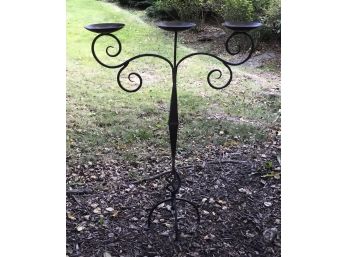 Metal 3 Arm Candle Swirled Candelabra