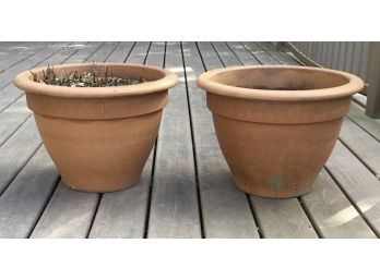 PR. Greek Key Terra Cotta Planters