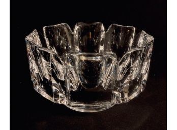 Signed Orrefors Crystal Geometric Block Bowl