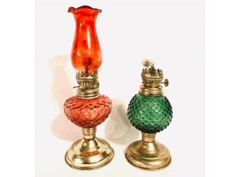 Pair Of Vintage Oil Lamps