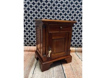 Antique Solid Wood Locking Cabinet With Original Skeleton Key