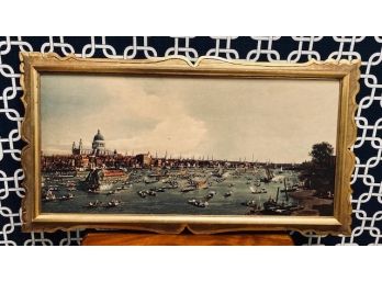 Vintage Faux Gold Gilt Framed Print By Canaletto