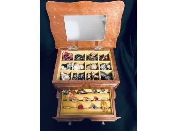 Vintage Estate Jewelry Box Filled With Jewelry