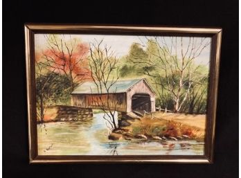 Vintage Framed Original Painting By Artist G. Bartlett