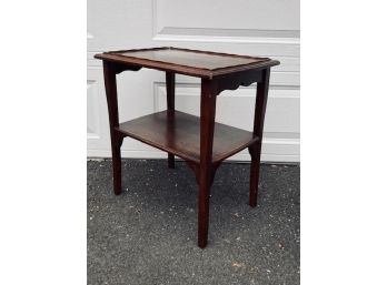 Vintage Rectangular Solid Wood 2- Tier Accent Table