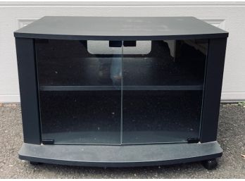 Contemporary Glass Door Media Cabinet