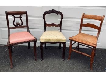 'Three Amigos' - Three Antique Wood Framed Chairs