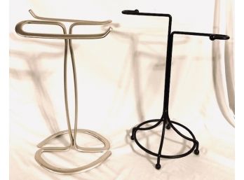 Two Metal Bathroom Towel Racks