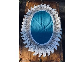 Vintage Hand Crochet Doily With Lace Trim