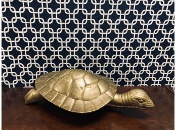 Vintage Two Part Brass Turtle