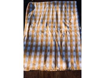 Bright Vintage Marigold Checker Floral Cotton Tablecloth