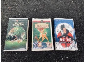 Trio Of Classic Disney Movies On VHS