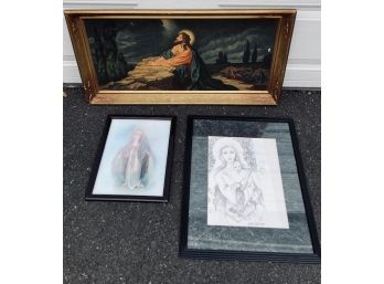 Trio Of Religious Wall Art Pieces