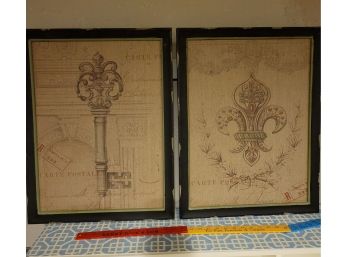 Pair Of French Prints On Fabric