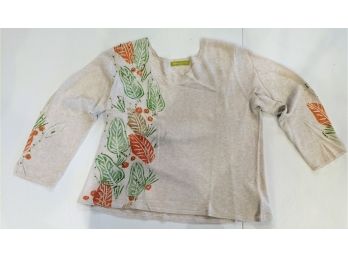 Sigrid Olsen HandKnit Embroidered Wool Sweatet