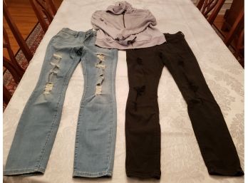 2 Pairs Of Pacsun Jeggings Size 26 And Prince & Fox Hoodie