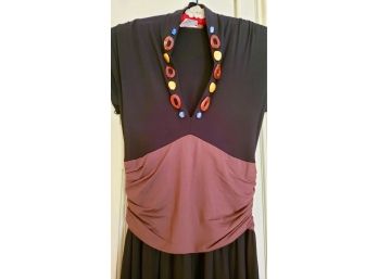 The Coolest Looking Teen Dress From Prarie NY (XS) With A Built In Necklace Of Exotic Beaded