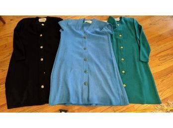 Three Designer Knit Dress Sweaters By Steve  Fabrikant For Neiman Marcus. Size Large