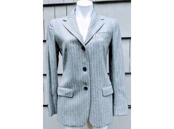 Couture/ Designer Pinstriped Blazer By Domenico Vacca Fits Size 2-4