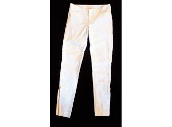 Rebecca Minkoff White Pants With Zippers Size 2