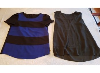 French Connection Dark Green Sleeveless Shirt NWT, And Madison Scotch Leslie Bon Vivant Striped Shirt