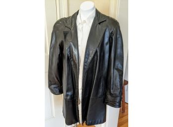 Amazing Quality On This Black Leather Jacket, Sorry No Label
