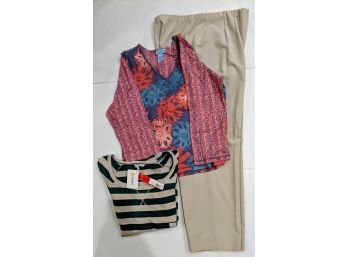 Extra Large Cotton Sigrid Shirt And Pants With Brand New Striped Cotton Shirt From French Connection.