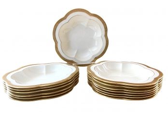 Fourteen Antique Tiffany & Co. Rimmed Soup Bowls By Lenox