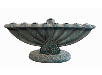 Antique Bronze Chanukah Menorah By Pal Bell
