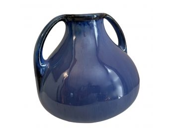 Antique Fulper Pottery Blue Glazed Handled Vase