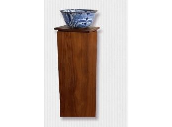 MCM Walnut Pedestal With Revolving Turntable Top 15' X 10' X 42' Tall