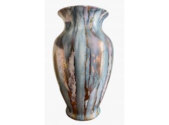 Tall Mid Century Metallic Glazed Porcelain Vase From S. Designs