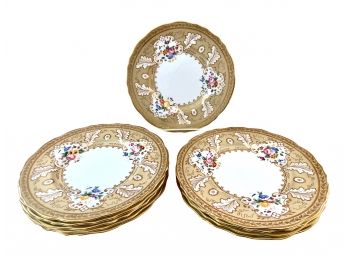 Ten Antique Tiffany & Co. Luncheon Plates By Cauldron China, England