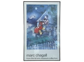 Vintage Marc Chagall Poster 'The Lovers' From Tel Aviv Museum Collection 21' X 35'