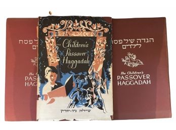 1945 - Three Copies 'The Children's Passover Haggadah' By Ben-Ami Sharfstein & Illustrated By Sigmund Forst