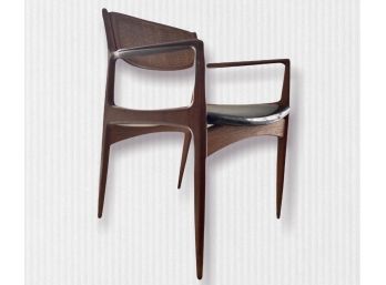 Danish Modern Cane Backed Arm Chair