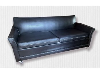 Vintage Castro Convertible Faux Leather Sleeper Sofa