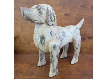 Hand Crafted Large Rustic Wooden Dog Decor