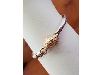 Beautiful Sterling & 14k Gold Conch Shell Bracelet