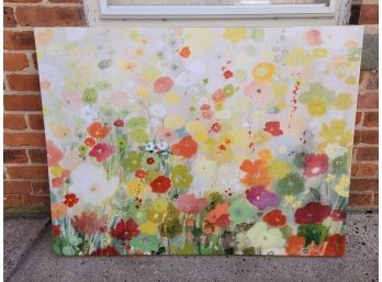 Large Floral Print On Canvas