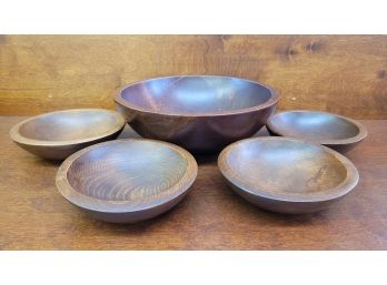 Wooden Salad Bowl And Serving Bowls