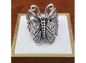 Sterling Silver Butterfly Ring Size 7.5