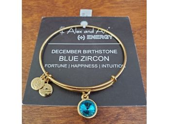 Alex & Ani Blue Zircon Dec Birthday Bracelet New Old Stock With Tags