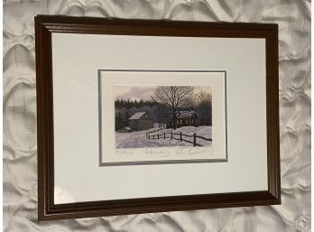 'February' Signed ?? And Numbered 41/900 Matted Framed Glass  13x10'