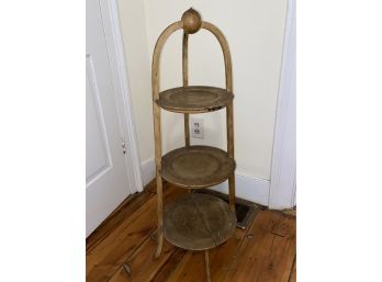 Three Tier Wood Muffin Stand 15x36