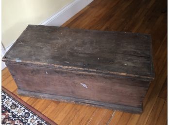 Antique Pine Trunk 6 Plank Box Six Board 39x15.5x17.5