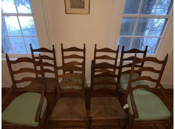 8 Ladder Back Dining Chairs 22x16x17.5' Seat 45' Back