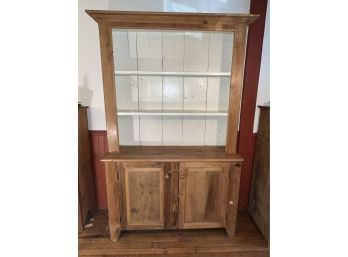 Beautiful Rustic Wood Hutch, Two Piece Set,  Has Dish Rail,