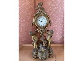 The Jennings Brother Mgr Clock Company Cherubs Beveled Glass