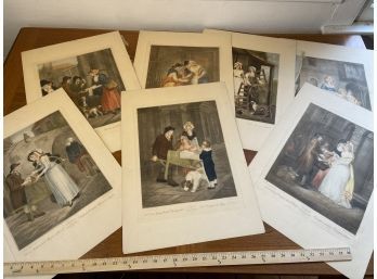 7 Cries Of London Lithographs Collection Painted By F. Wheatley RA 15x21.5 Group Of Seven